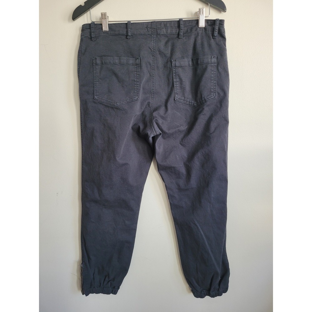 Chic Velvet Brand Pants Womens 10 Black Zipper Hem Ankle Jogger 95% Cotton - Picture 4 of 9